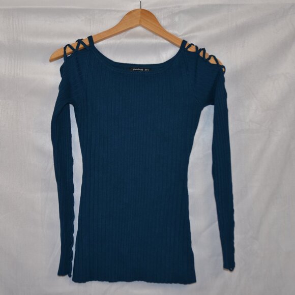 PattyBoutik Sweater with Lacing Detail on Sleeves - Picture 1 of 5